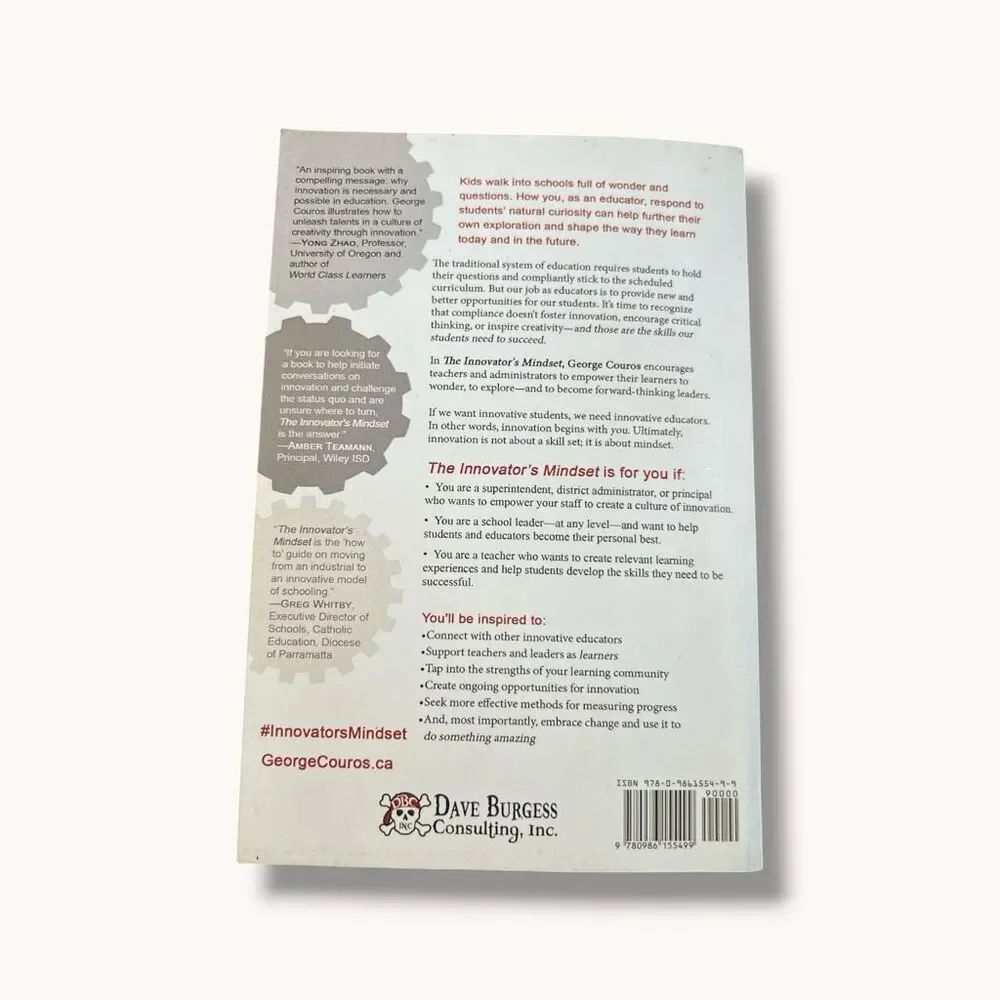 George Couros The Innovator’s Mindset 2015 First Printing Paperback